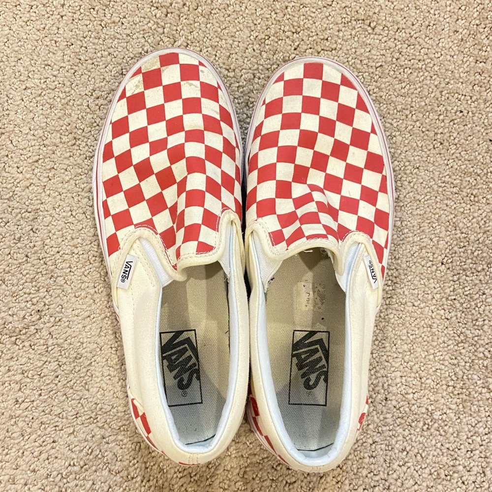 Red checkered vans